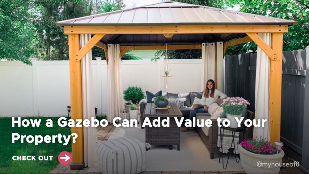 Sunjoy Outdoor Patio 11x11 Wooden Frame Backyard Hardtop Gazebo