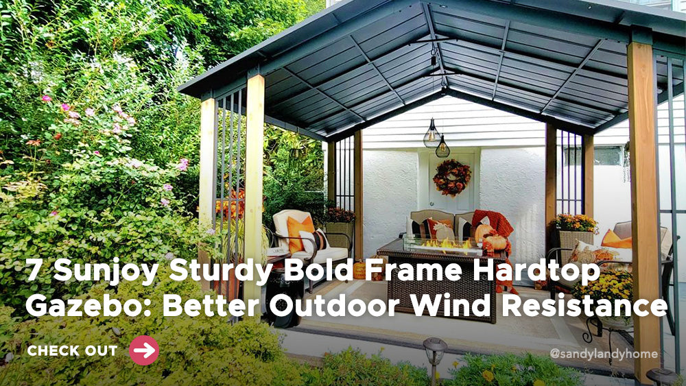 7 Sunjoy Sturdy Bold Frame Hardtop Gazebo Better Outdoor Wind Resista