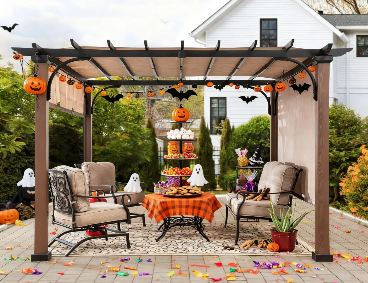 How to Build a Halloween Candy Station Under Your Pergola