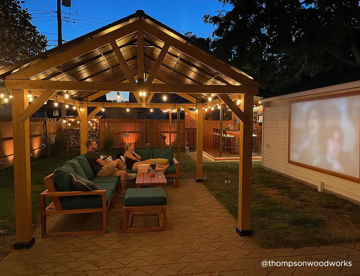 How to Design a Patio Gazebo with a Built-In Outdoor Movie Screen
