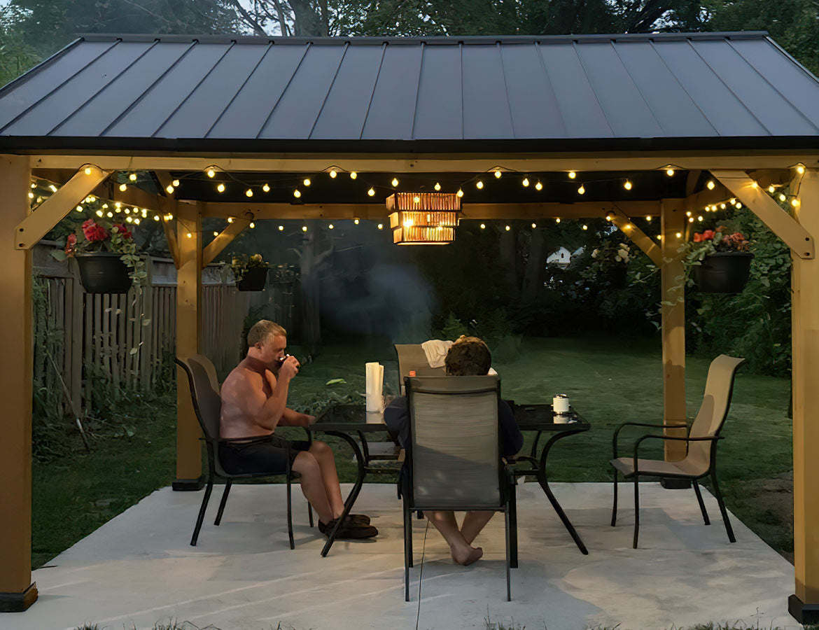 gable roof wooden gazebo