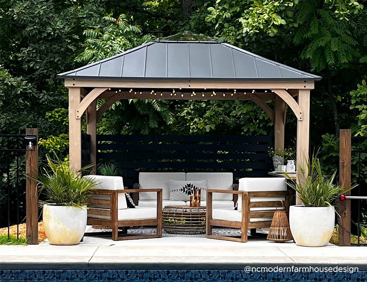 Can I Mix Metal Framing with Wood Accents in a Gazebo Design?