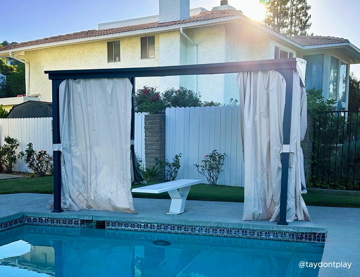 Lean to Gazebo with Curtain