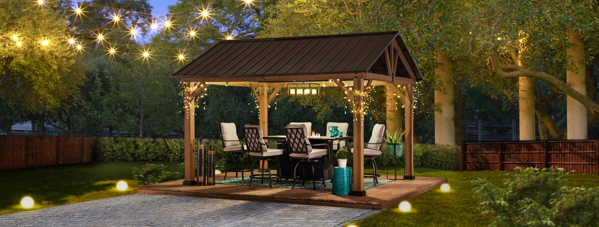  Sunjoy Carport 11 ft. x 20 ft. Wood Gazebo Heavy Duty Garage,  Cedar Framed Gazebo Car Shelter with Metal Roof and Movable Ceiling Hook by  AutoCove : Patio, Lawn & Garden