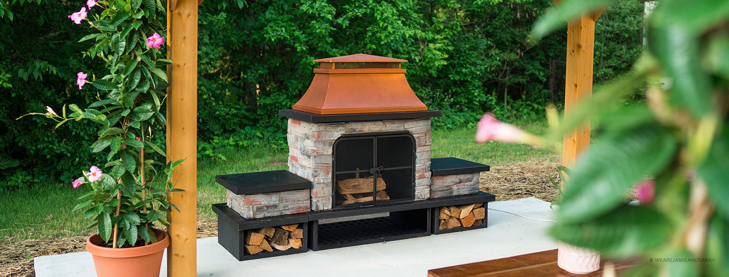 Wood Burning Fire Pit, Propane Gas Fire Pit for Sale | Sunjoy Group, image size:1500x570