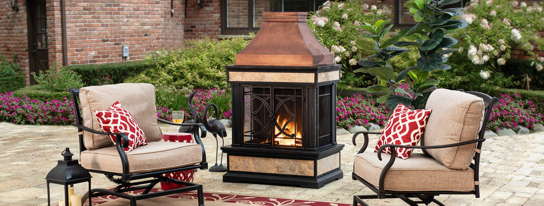 Wood Burning Fireplaces for Outdoor Patio, Backyard | Sunjoy Group