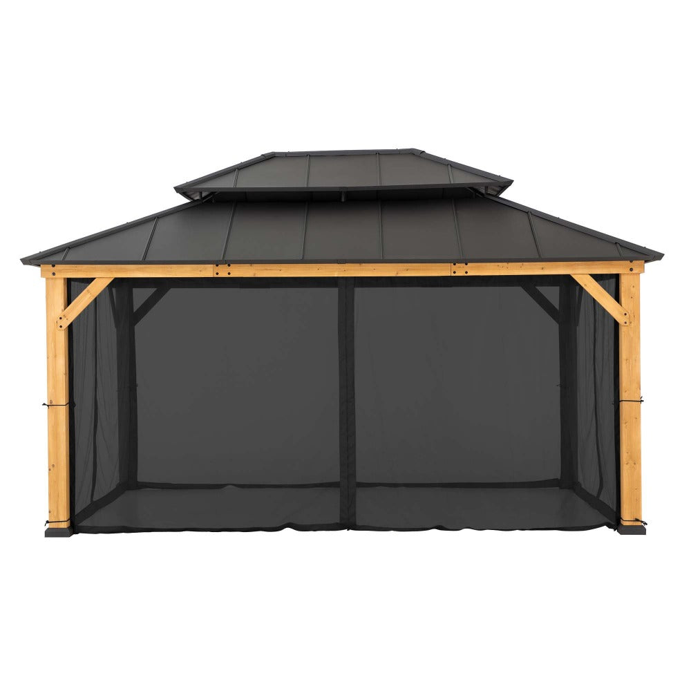 SUNJOY Replacement Mosquito Netting for 12×16 ft. Wood-Framed Gazebos.