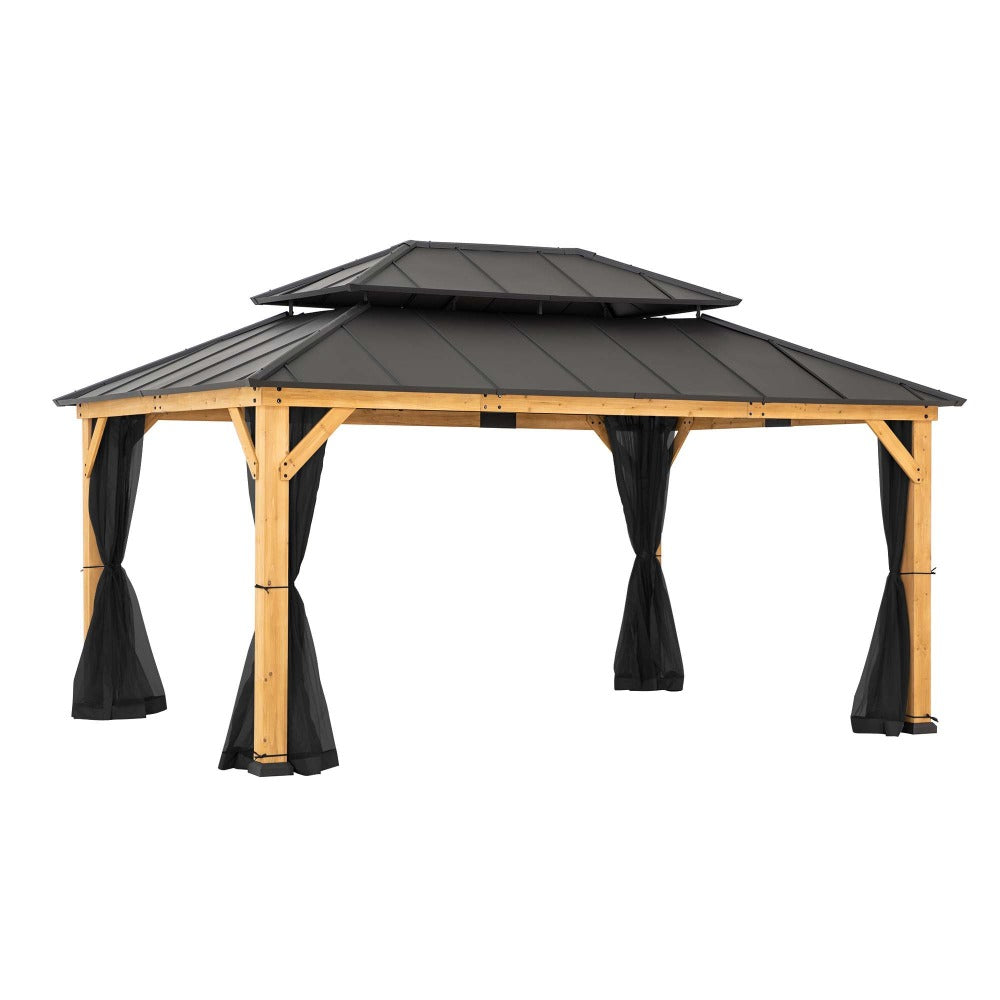 SUNJOY Replacement Mosquito Netting for 12×16 ft. Wood-Framed Gazebos.