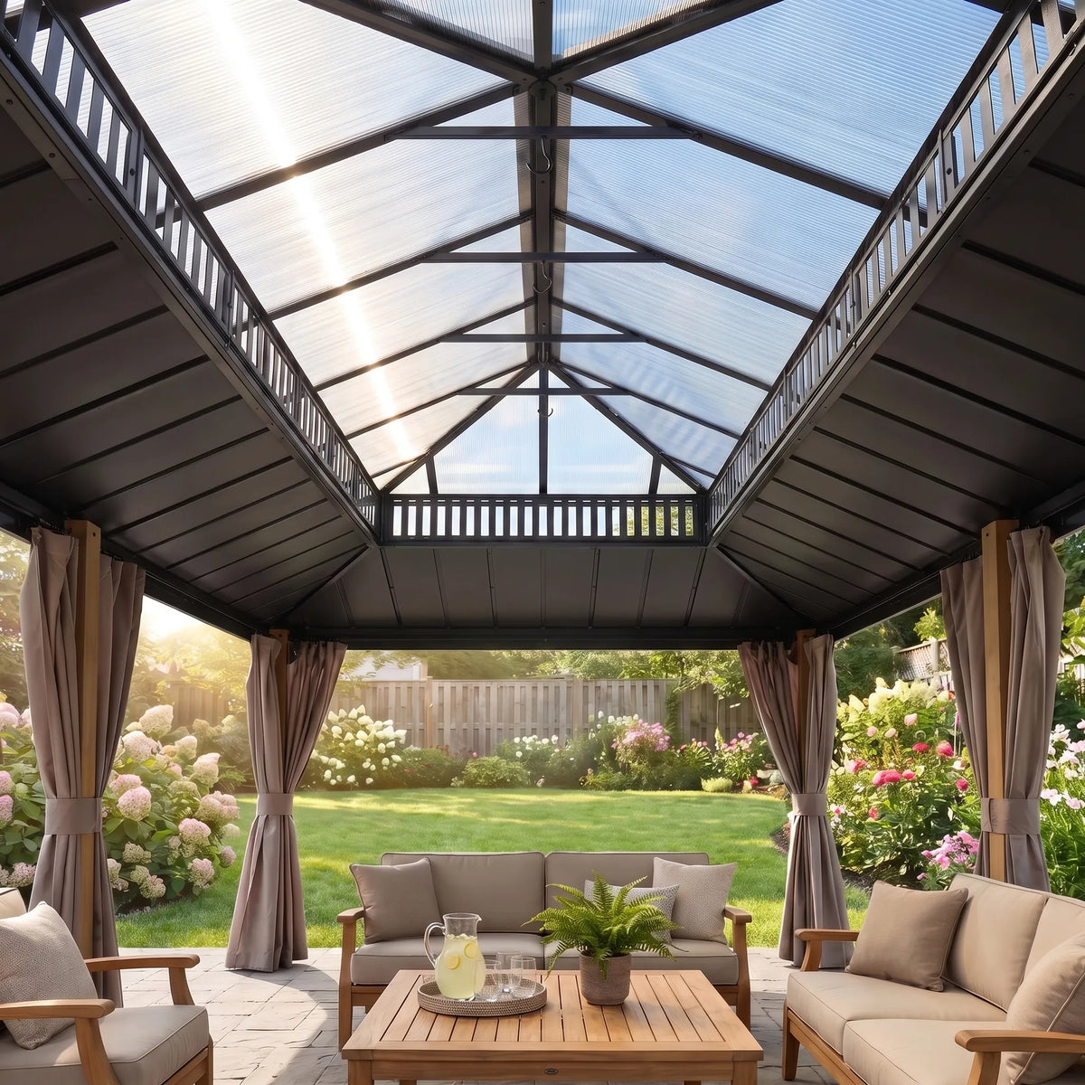 Kingston Horizon PC-Vent Gazebo - Natural Woodgrain, 12x20