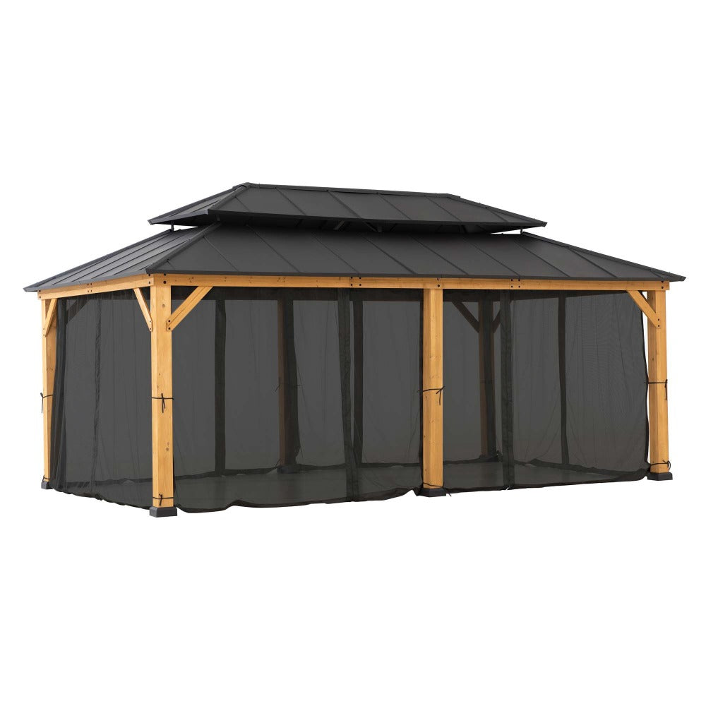 SUNJOY Replacement Mosquito Netting for 12×20 ft. Wood-Framed Gazebos.