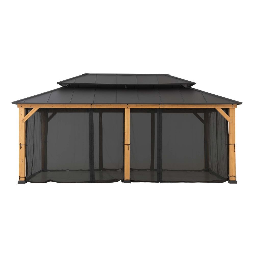 SUNJOY Replacement Mosquito Netting for 12×20 ft. Wood-Framed Gazebos.