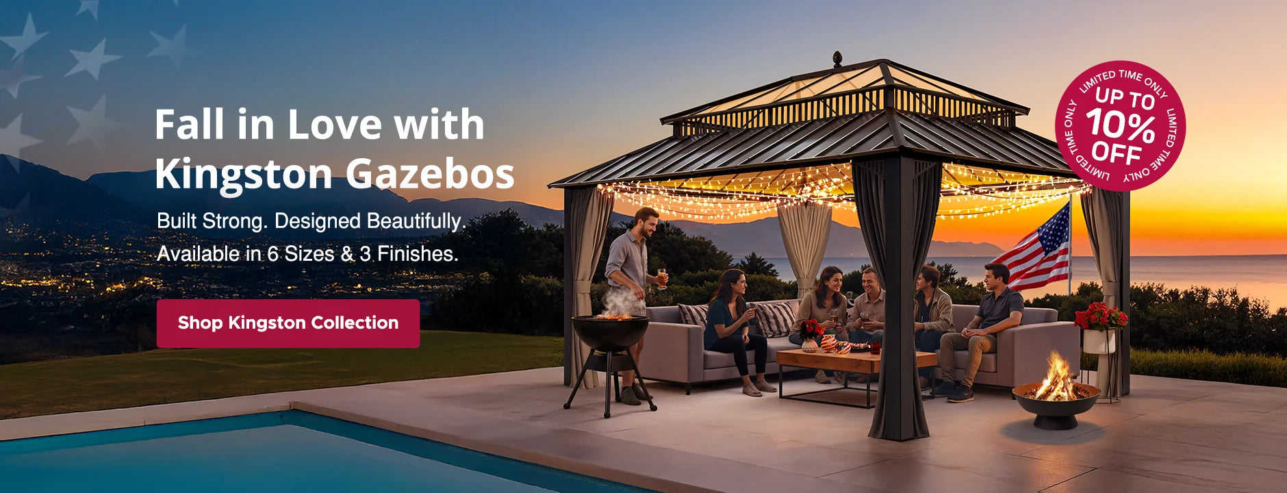 Premium Hardtop Gazebos in 6 Sizes & 3 Finishes