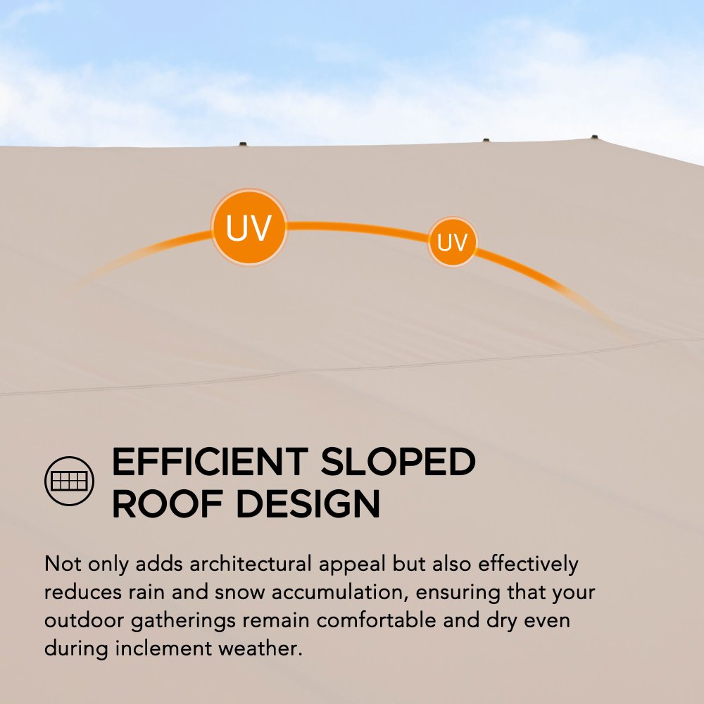 SUNJOY 10x12 Fabric Roof Wall Mounted Gazebo, Lean to Gazebo with Curtain and Netting