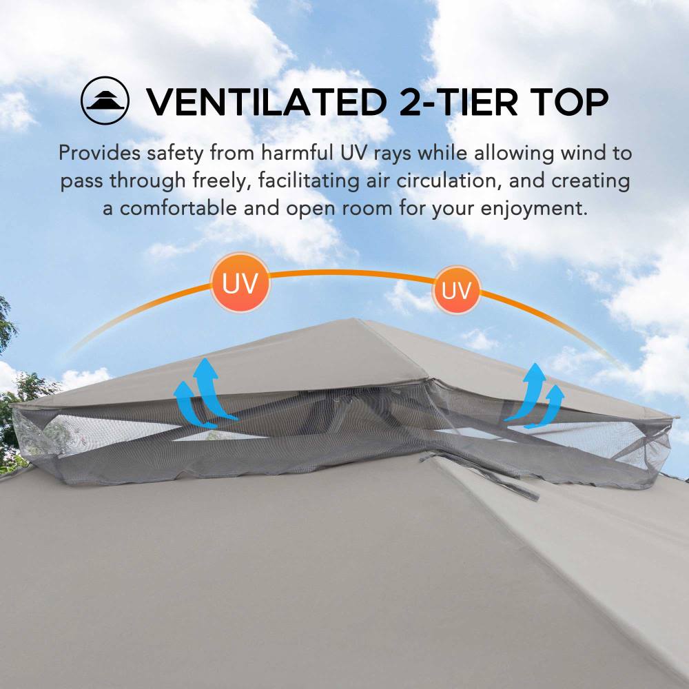 SUNJOY 10x10 Chatam Soft Top Gazebo with Mosquito Netting.
