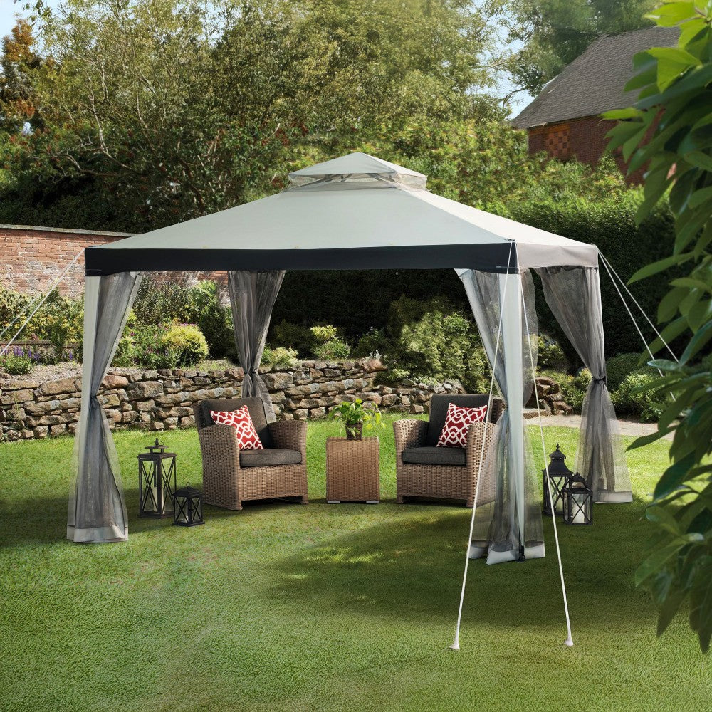 10x10 Gazebos for Patios Soft Top with Netting SUNJOY