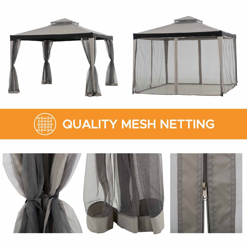 SUNJOY 10x10 Chatam Soft Top Gazebo with Mosquito Netting.