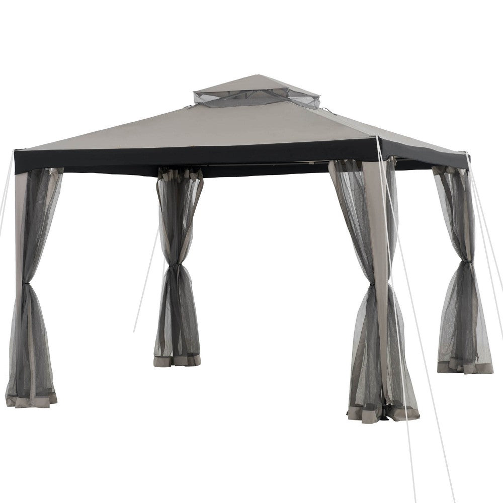 SUNJOY 10x10 Chatam Soft Top Gazebo with Mosquito Netting.