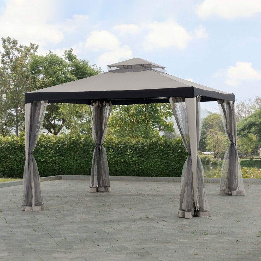 SUNJOY 10x10 Chatam Soft Top Gazebo with Mosquito Netting.