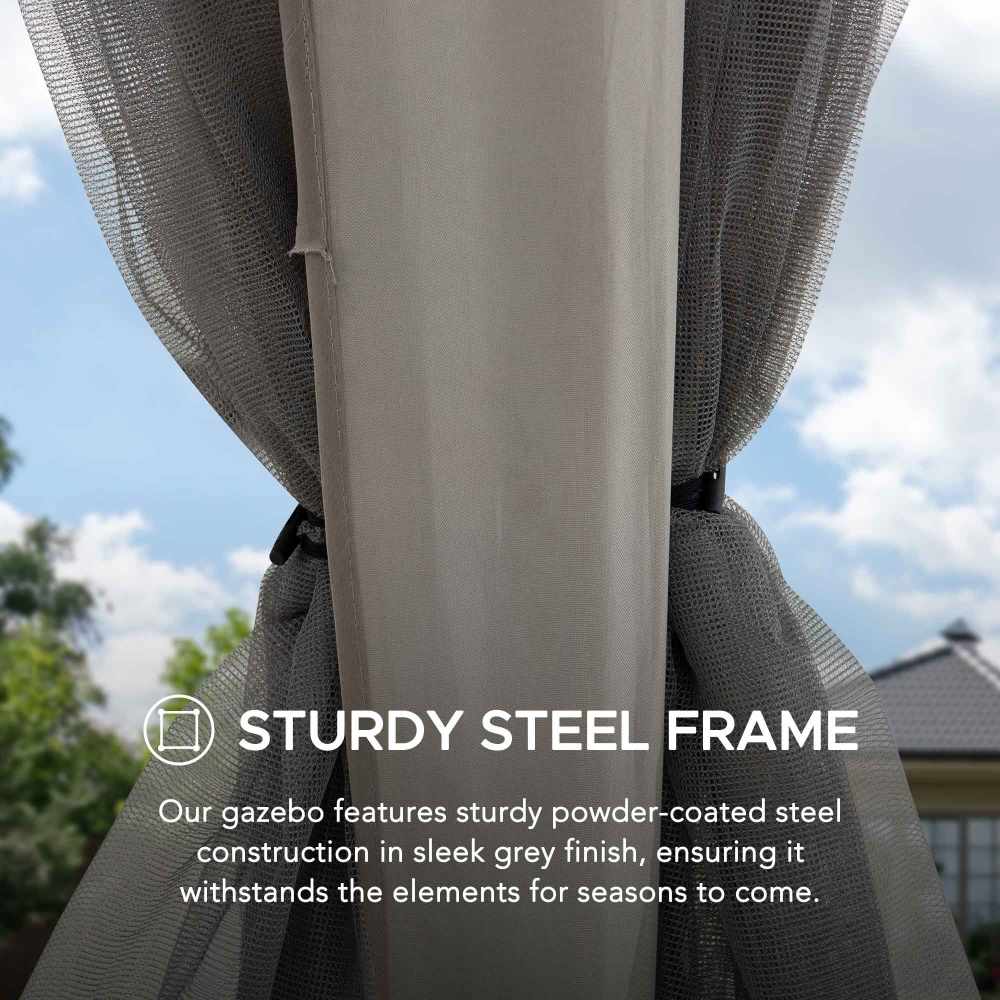 SUNJOY 10x10 Chatam Soft Top Gazebo with Mosquito Netting.
