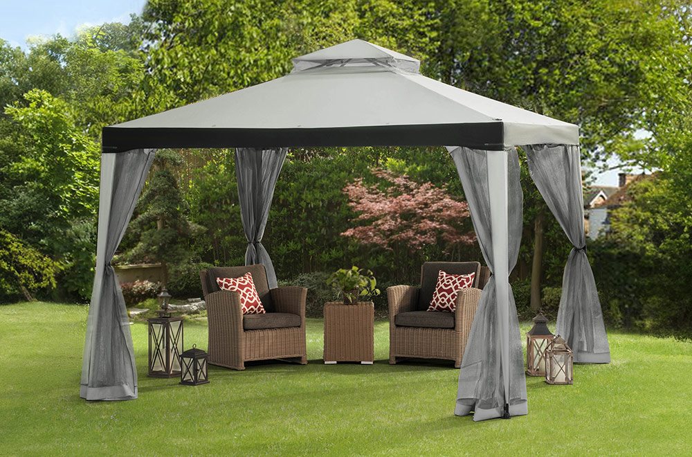 SUNJOY 10x10 Chatam Soft Top Gazebo with Mosquito Netting
