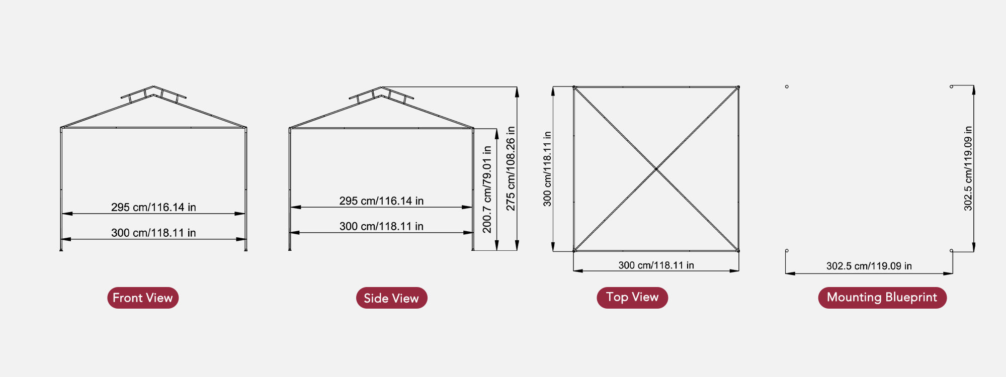SUNJOY 10x10 Soft Top Gazebo with Mosquito Netting - Gray & Khaki
