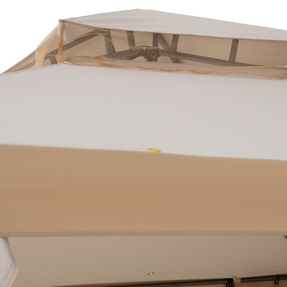 SUNJOY 10x10 Soft Top Gazebo with Mosquito Netting - Gray & Khaki