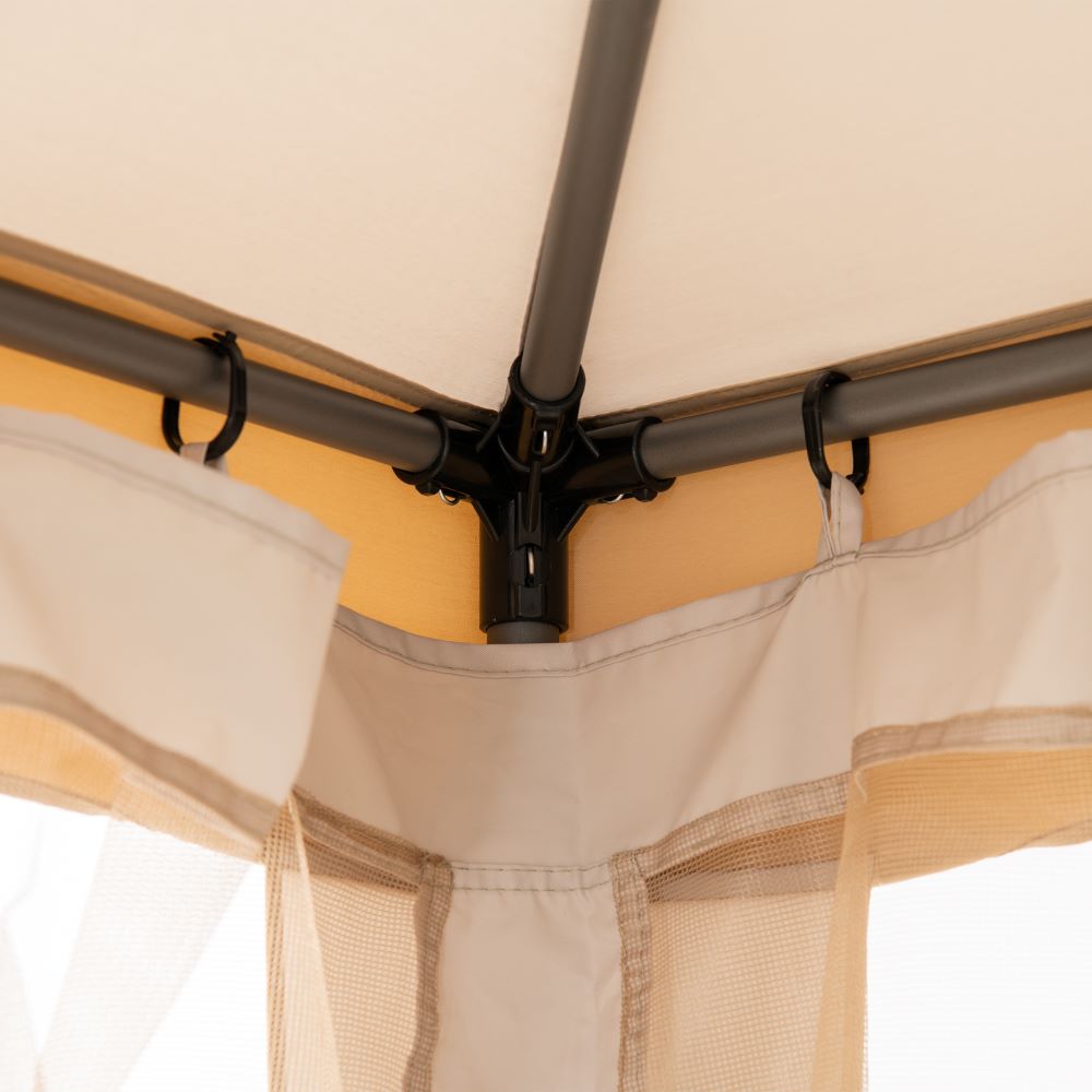 SUNJOY 10x10 Soft Top Gazebo with Mosquito Netting - Gray & Khaki