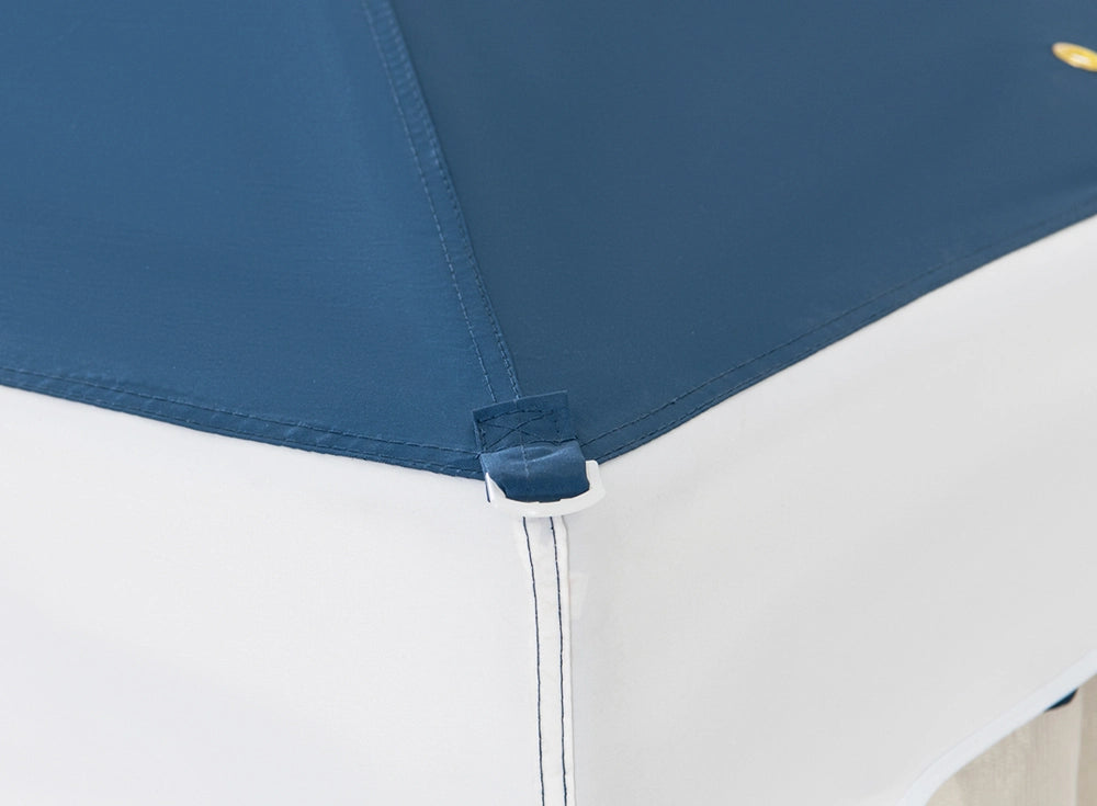 SUNJOY 10x10 Soft Top Gazebo with Mosquito Netting - Navy & White