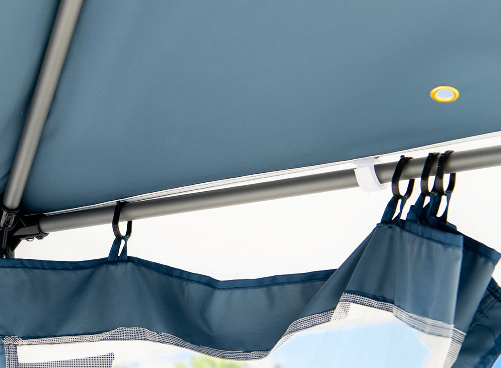SUNJOY 10x10 Soft Top Gazebo with Mosquito Netting - Navy & White