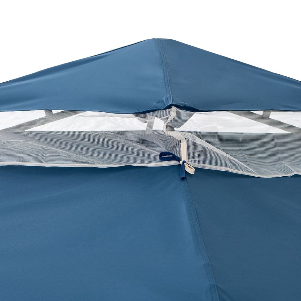 SUNJOY 10x10 Soft Top Gazebo with Mosquito Netting - Navy & White