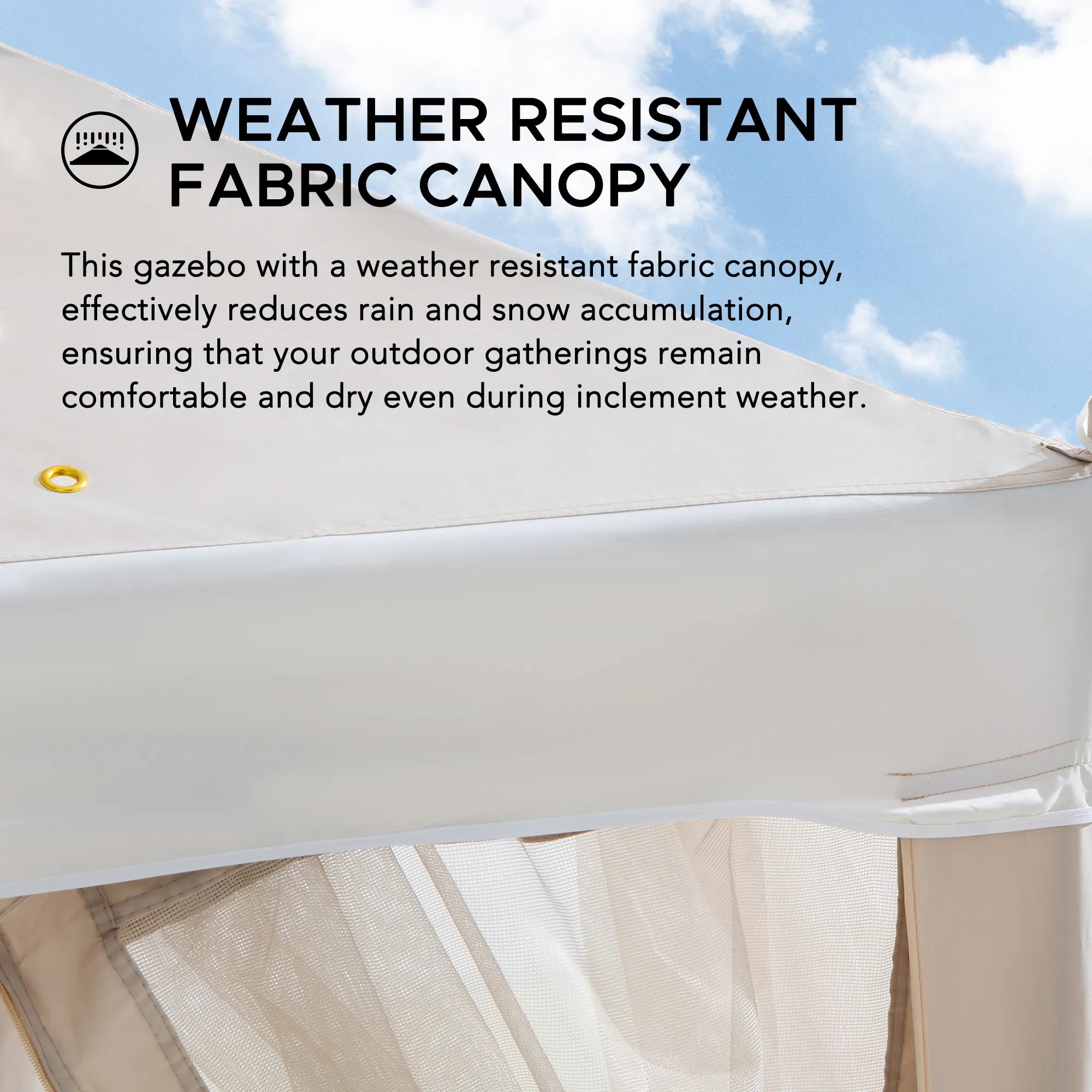 SUNJOY 10x10 Soft Top Gazebo with Mosquito Netting - Beige & White