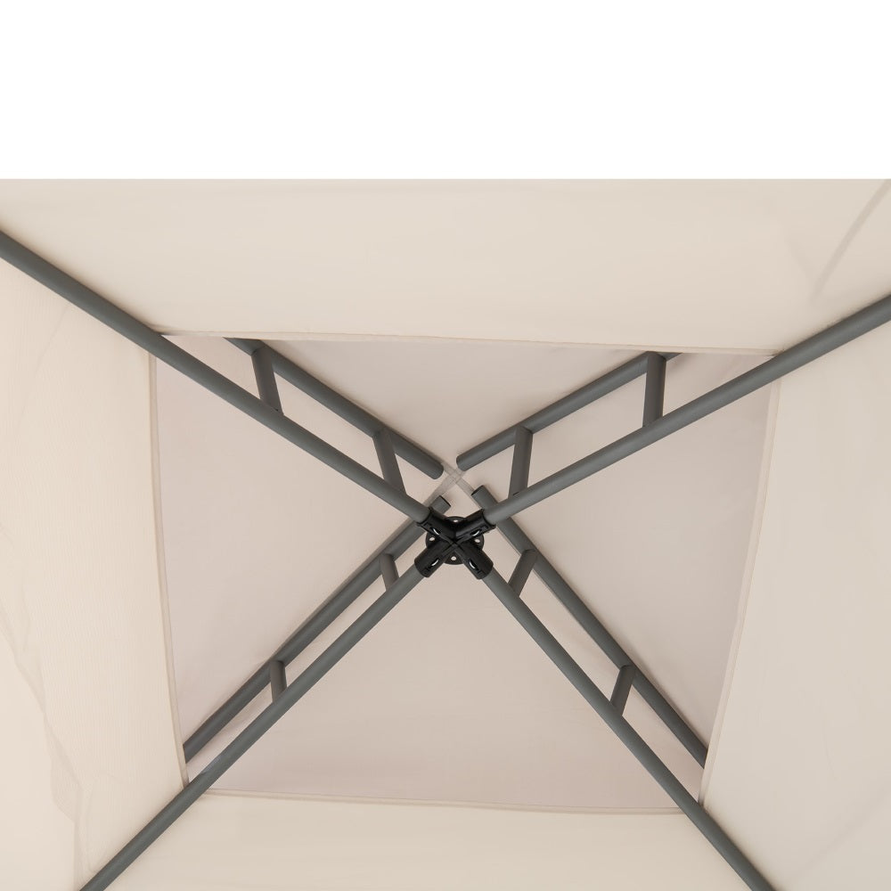 SUNJOY 10x10 Soft Top Gazebo with Mosquito Netting - Beige & White