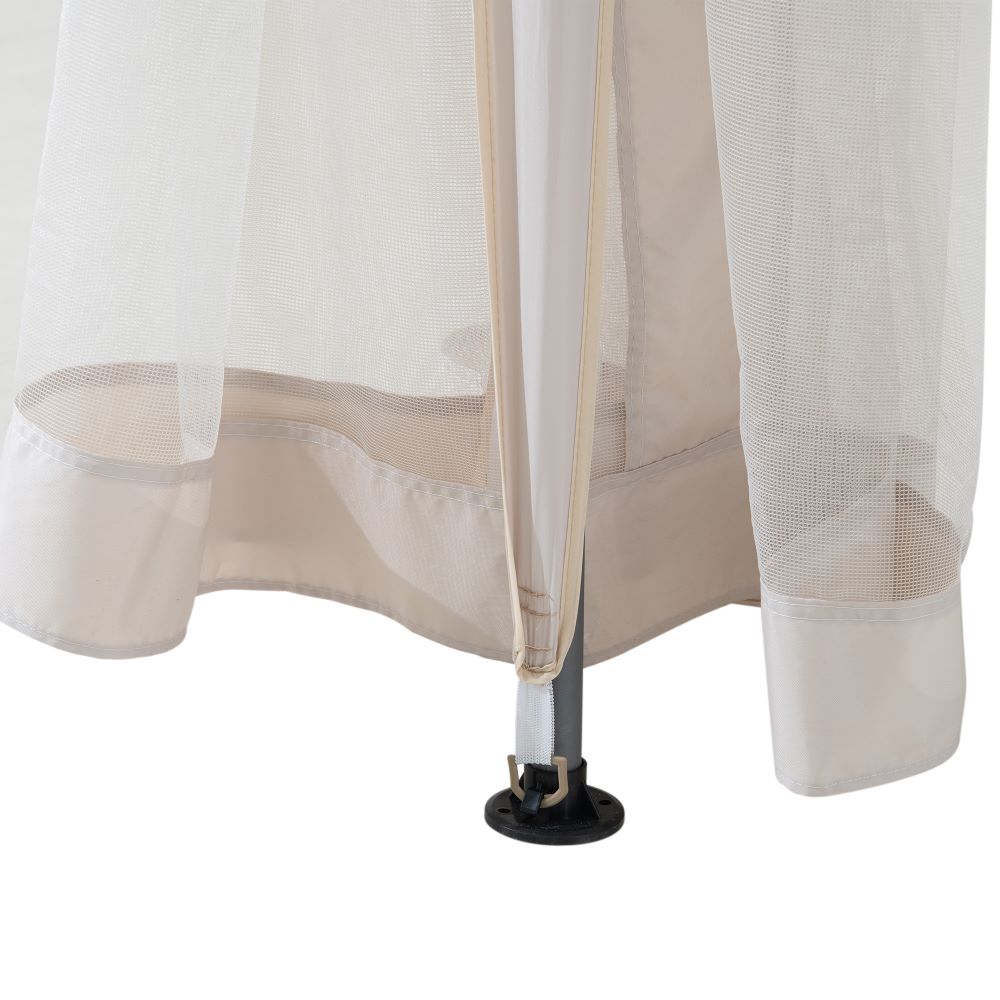 SUNJOY 10x10 Soft Top Gazebo with Mosquito Netting - Beige & White
