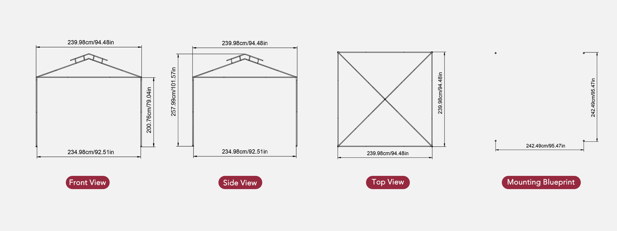 SUNJOY 8x8 Soft Top Gazebo with Mosquito Netting - Gray & Khaki
