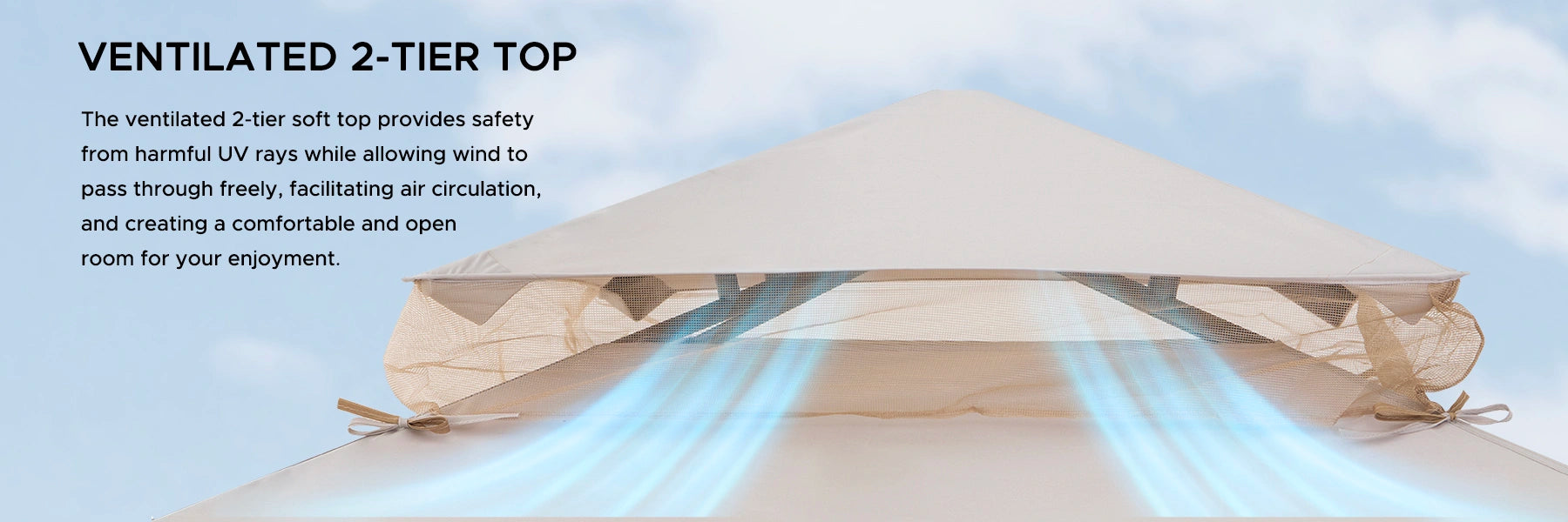 SUNJOY 8x8 Soft Top Gazebo with Mosquito Netting - Gray & Khaki