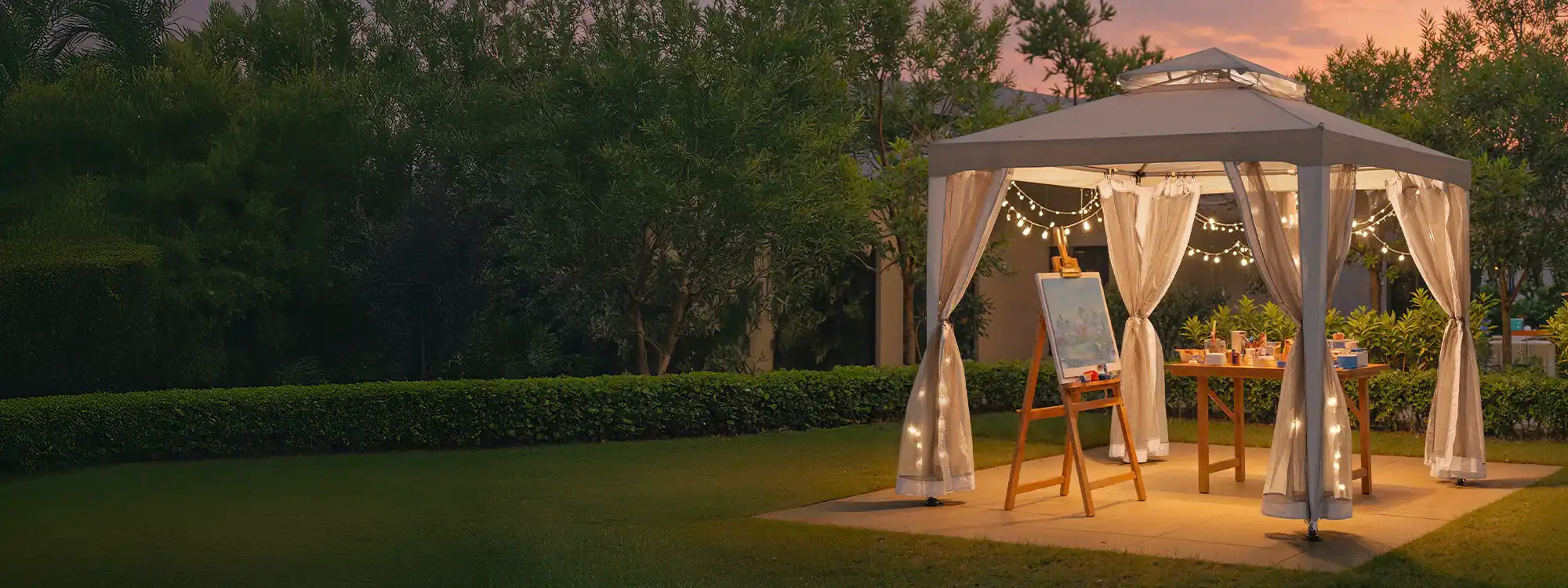 SUNJOY 8x8 Soft Top Gazebo with Mosquito Netting - Gray & Khaki