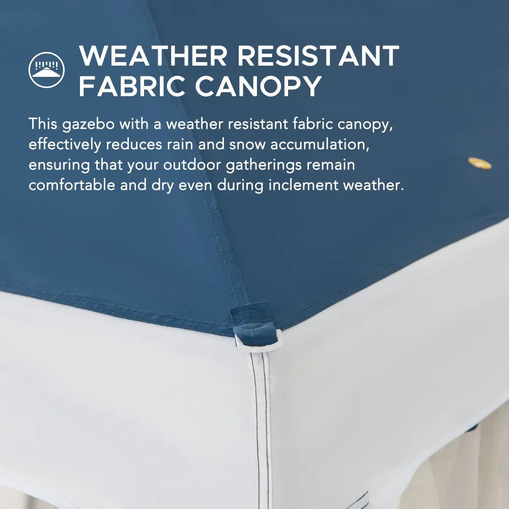 SUNJOY 8x8 Soft Top Gazebo with Mosquito Netting - Navy & White