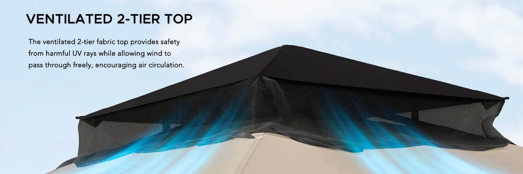 SUNJOY 9x9 Soft Top Garden Gazebo with Mosquito Netting - Light Gray & Black
