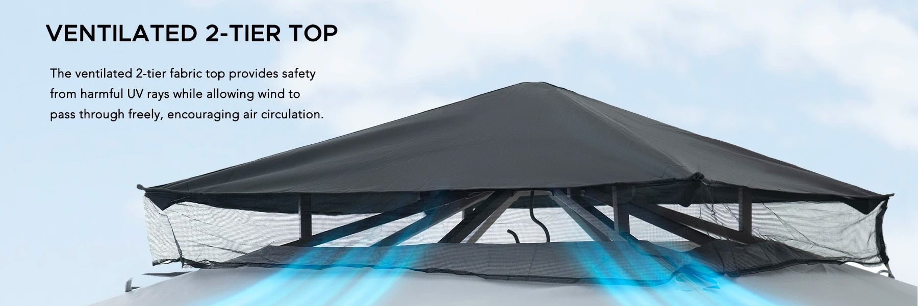 SUNJOY 9x9 Soft Top Garden Gazebo with Mosquito Netting - Light Gray & Black