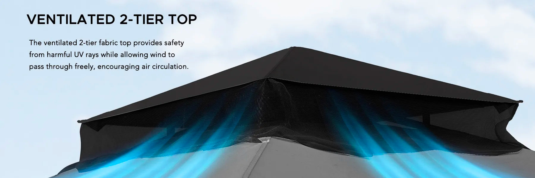 SUNJOY 9x9 Soft Top Garden Gazebo with Mosquito Netting - Gray & Black