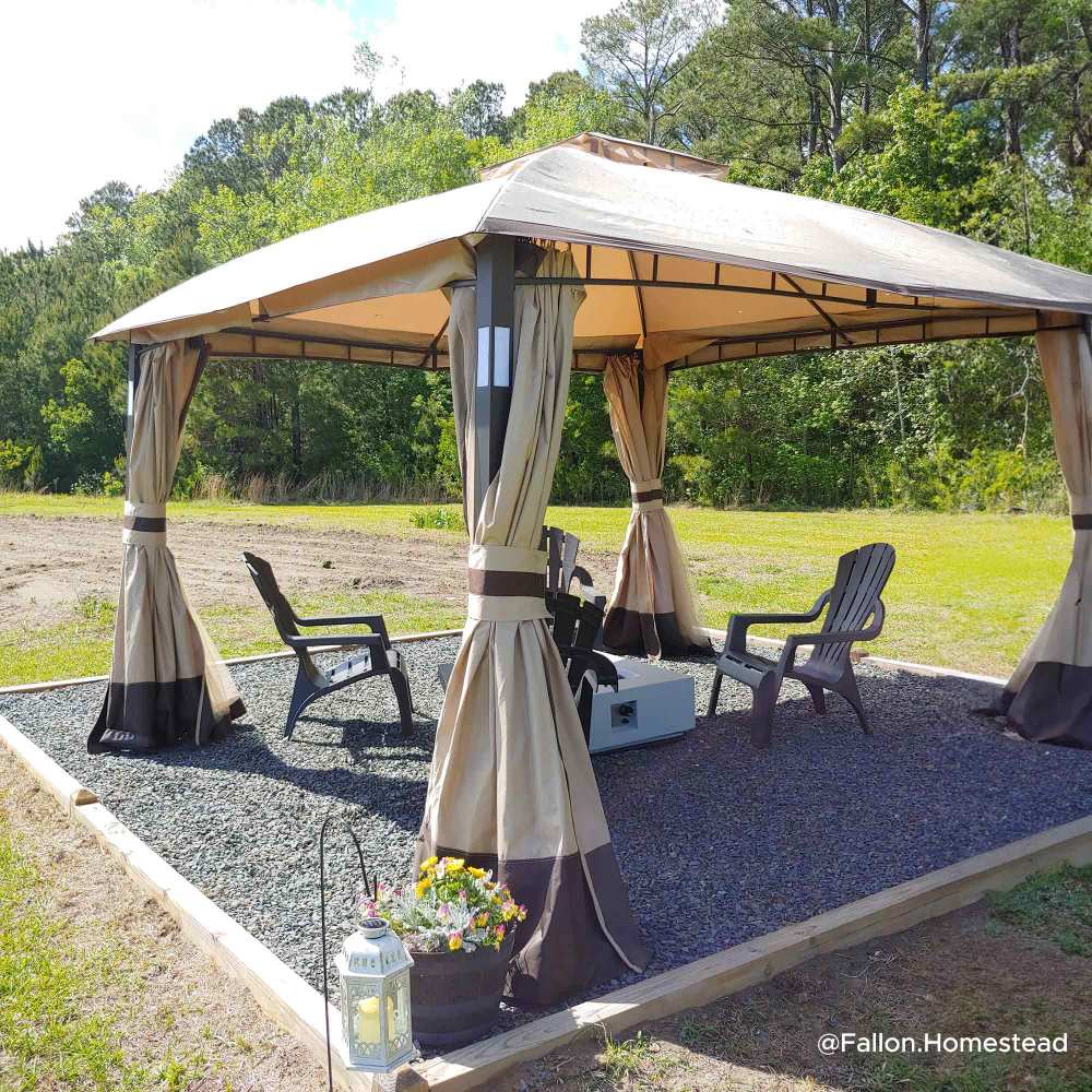 SUNJOY 11x13 Steel Patio Gazebo with LED Light, Bluetooth Speaker and Hook.