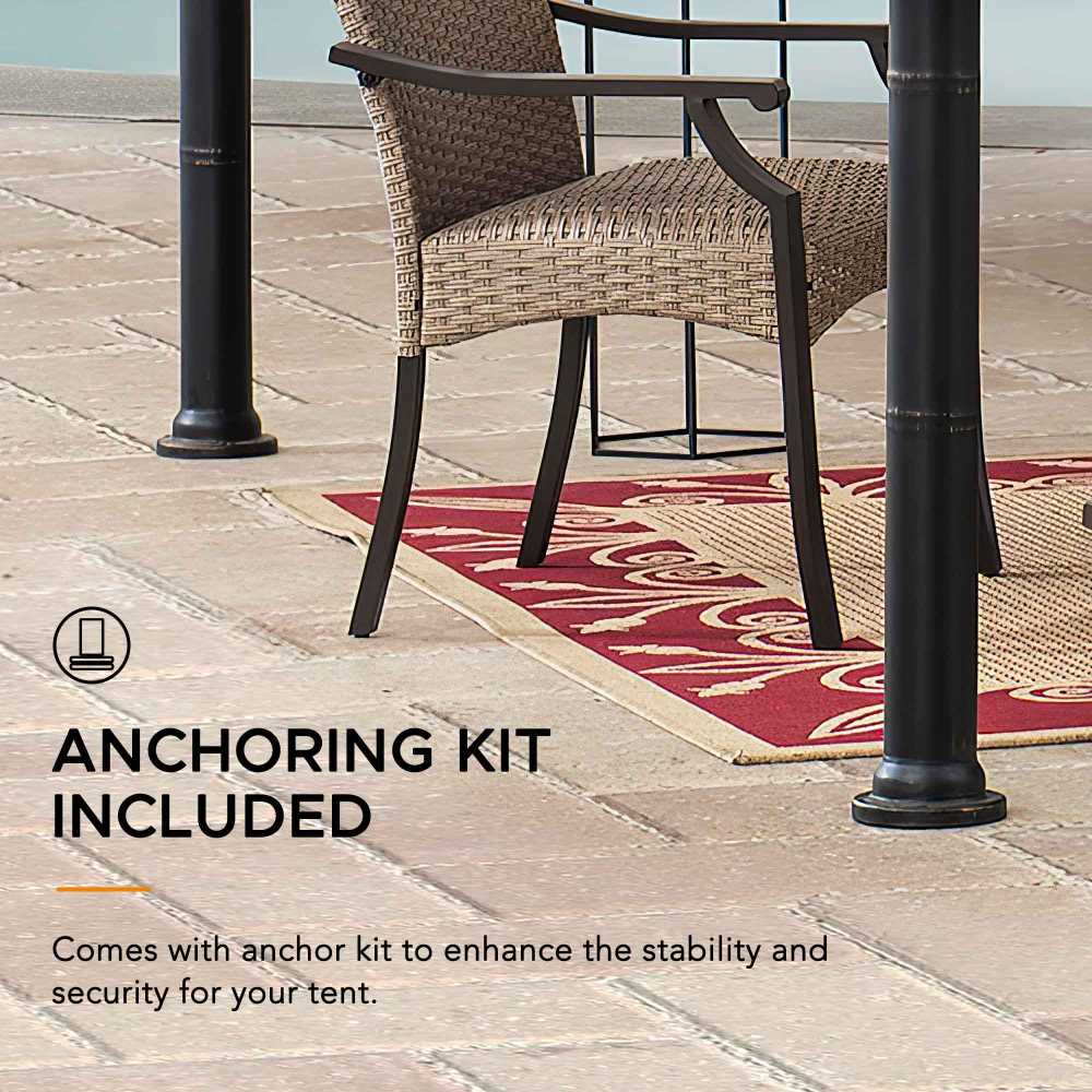 SUNJOY 11x11 Canopy Gazebo with Bamboo Look Steel Frame.