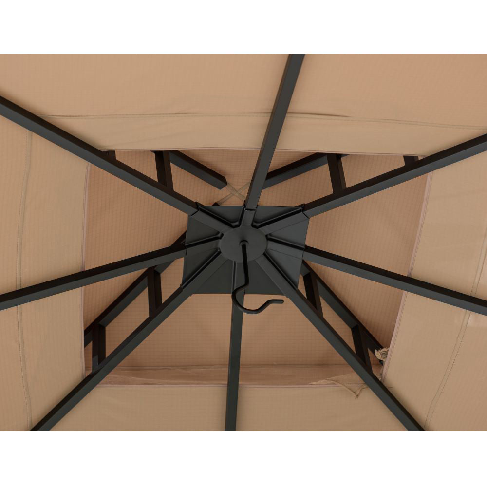 SUNJOY 11x11 Canopy Gazebo with Bamboo Look Steel Frame