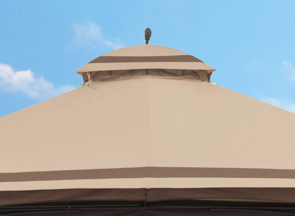 SUNJOY 10x13 Steel Outdoor Canopy Gazebo with Netting