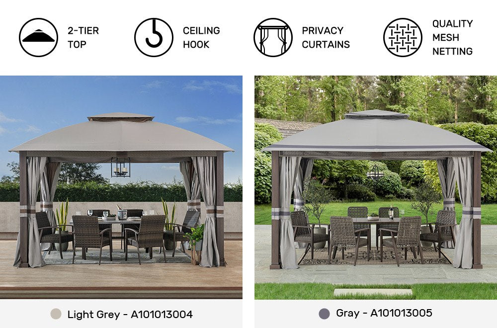 SUNJOY 11x13 Backyard Gazebo with Netting and Curtain
