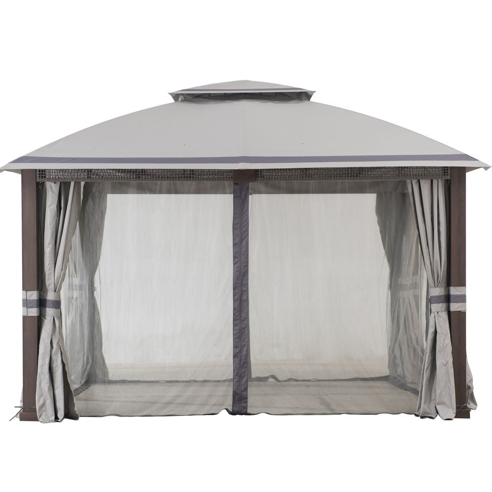 SUNJOY 11x13 Backyard Gazebo with Netting and Curtain