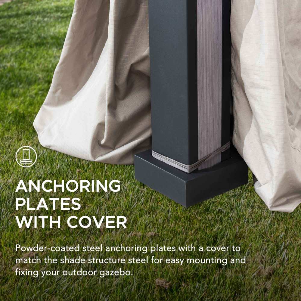 SUNJOY 11x13 Soft Top Gazebo with Netting and Curtain.