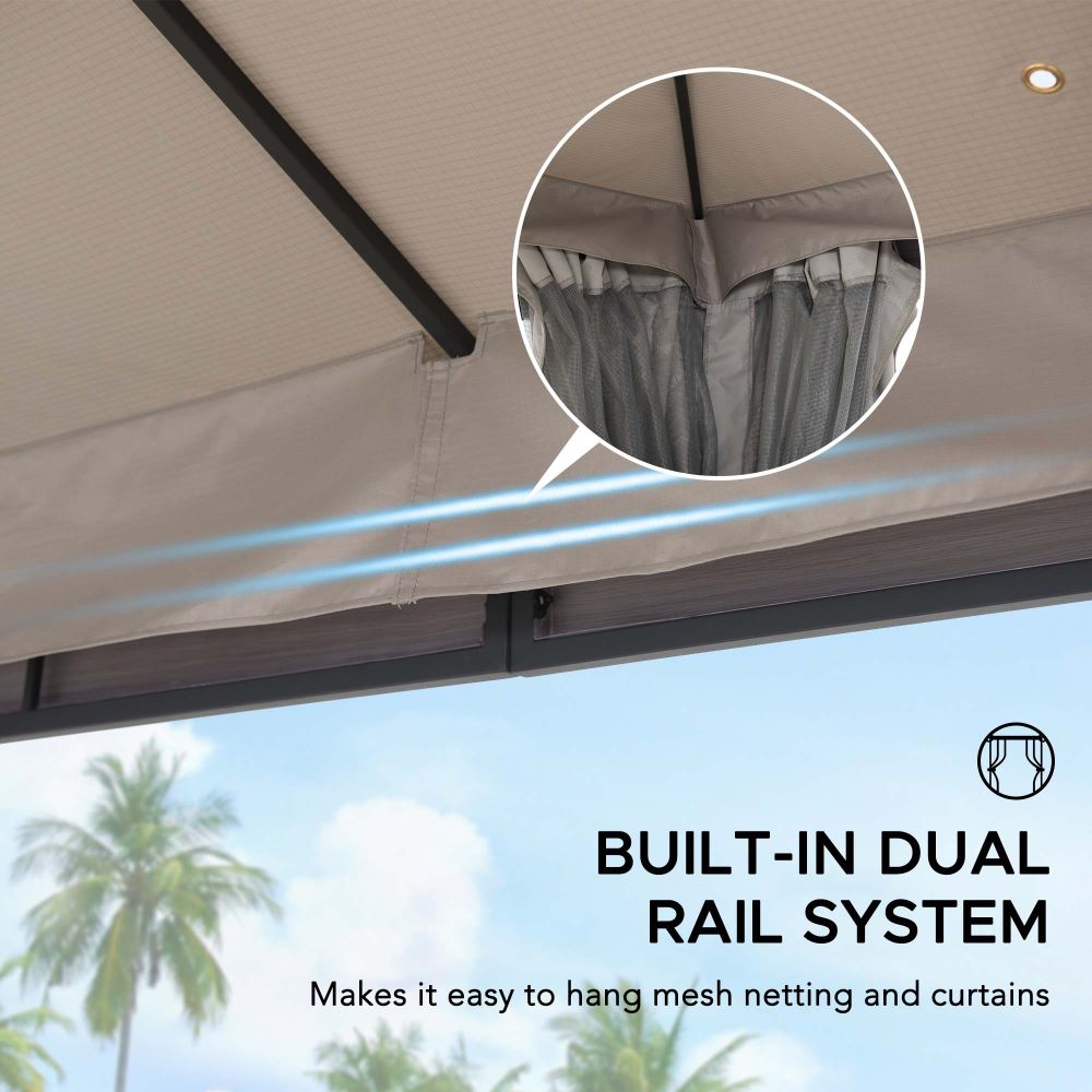SUNJOY 11x13 Soft Top Gazebo with Netting and Curtain.
