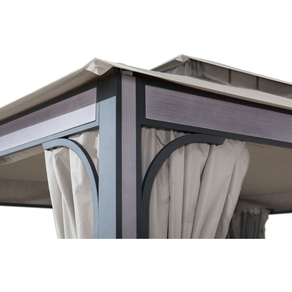 SUNJOY 11x13 Soft Top Gazebo with Netting and Curtain