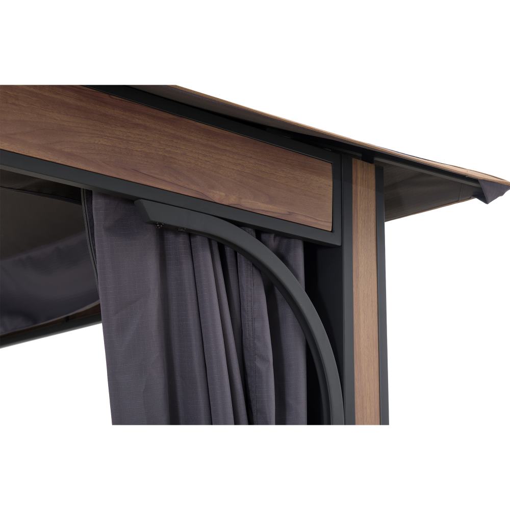 SUNJOY 11x13 Soft Top Gazebo with Netting and Curtain - Dark Grey